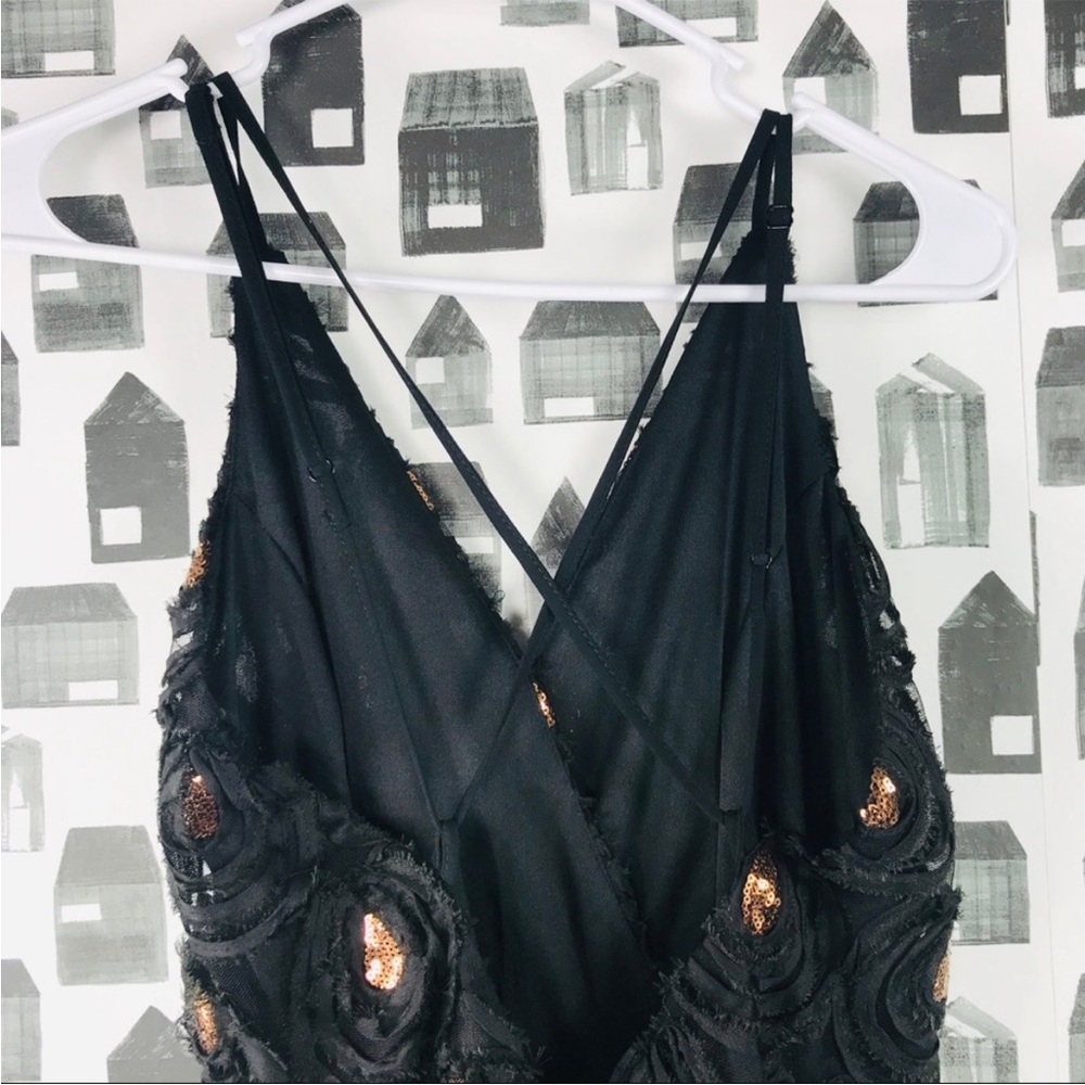 Soieblu - black peacock with rose, gold, sequenced, dress - unique & beautiful - Picture 7 of 8